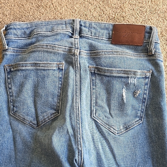 Carly Jean Los Angeles Chrissy Jeans Distressed Light Denim Size 1 - Picture 5 of 5